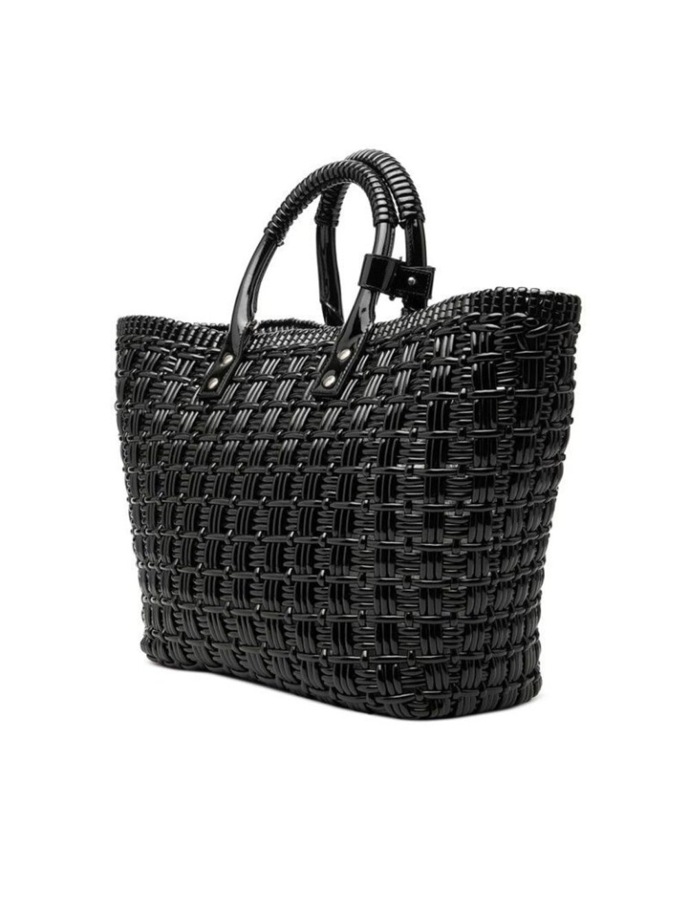 Balenciaga Bistro S Tote Shoulder Bag 2-Way Black Enamel - Picture 2 of 7